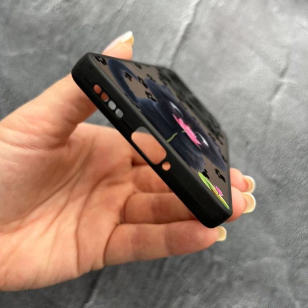 Чехол для Infinix Note 40 4G с защитой камеры детский с котом и цветком