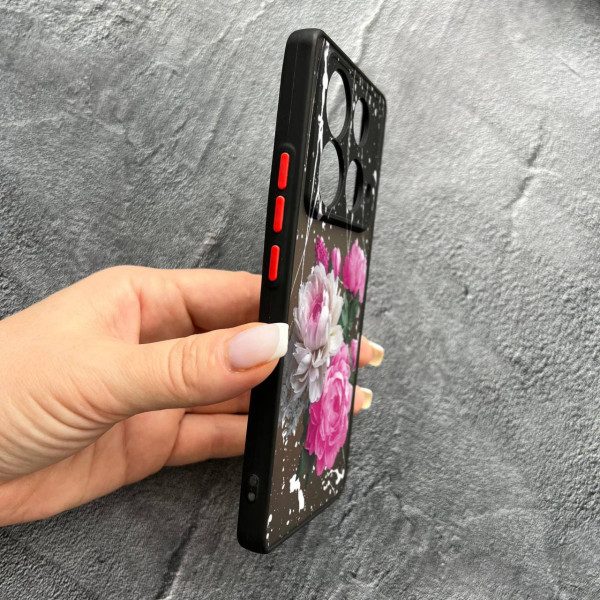 Чехол для Infinix Note 40 4G с защитой камеры с цветами пионы классические