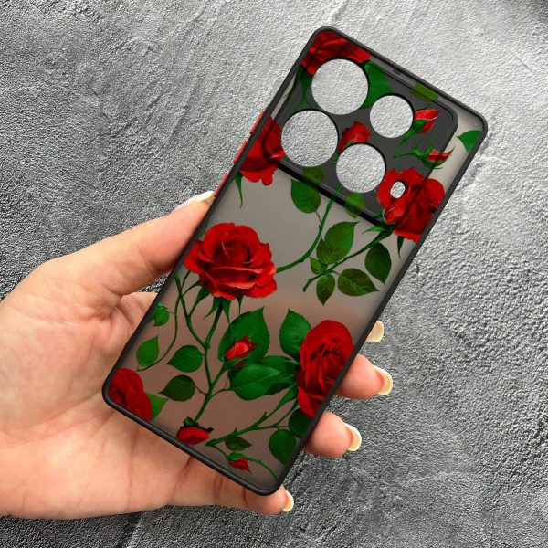 Чехол для Infinix Note 40 4G с защитой камеры с цветами красные розы