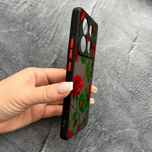 Чехол для Infinix Note 40 4G с защитой камеры с цветами красные розы