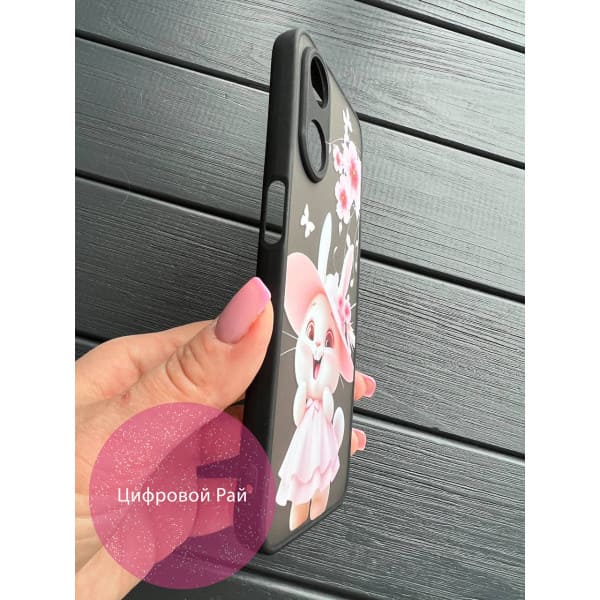 Чехол для Oppo A38 / A18 с защитой камеры детский с зайкой