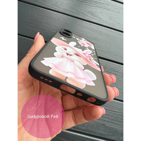 Чехол для Oppo A38 / A18 с защитой камеры детский с зайкой