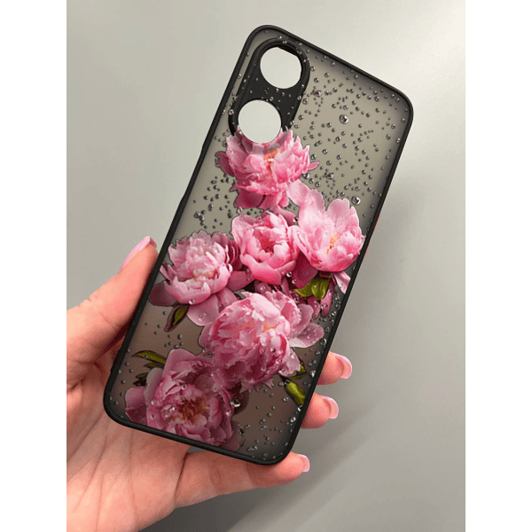 Чехол для Oppo A38 / A18 с защитой камеры с цветами и каплями