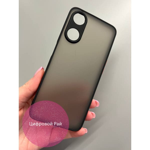 Чехол для Oppo A38 / A18 с защитой камеры матовый пластик без дизайна