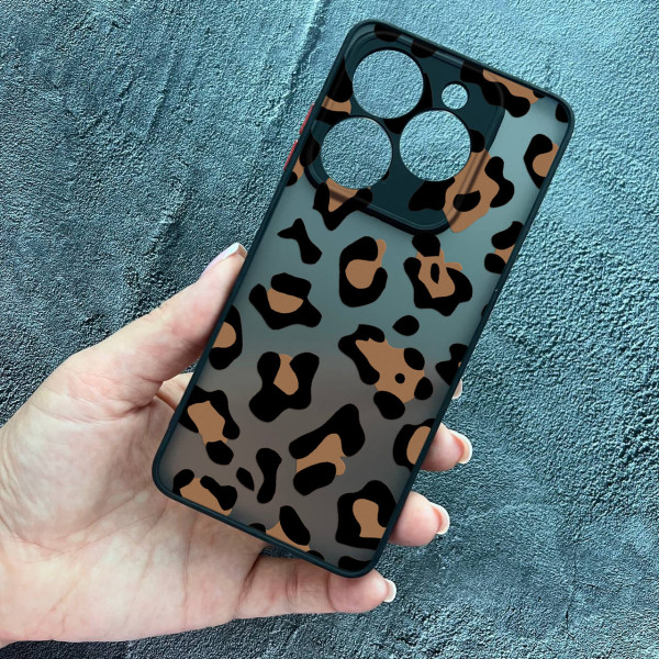 Чохол для Infinix Hot 40 / Hot 40 Pro з захистом камери з леопардом шоколадним