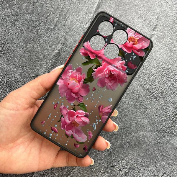 Чохол для Xiaomi Poco X6 Pro 5G з захистом камери з квітами та дощем