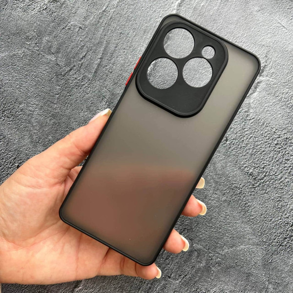Чохол для Infinix Hot 40 / Hot 40 Pro з захистом камери матовий пластик без дизайну з чорним бортиком