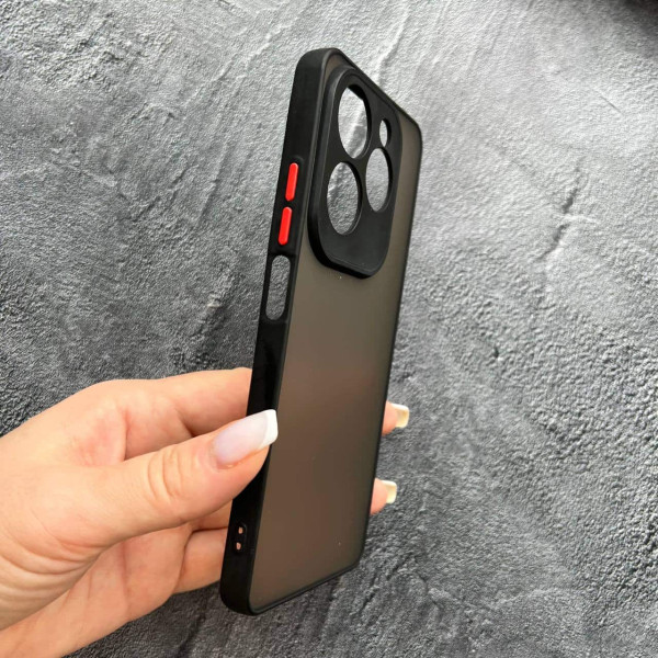Чохол для Infinix Hot 40 / Hot 40 Pro з захистом камери матовий пластик без дизайну з чорним бортиком