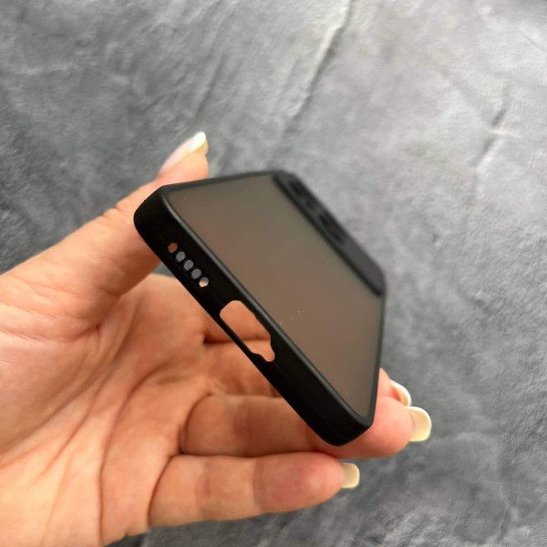 Чехол для Xiaomi Poco X6 Pro 5G с защитой камеры матовый пластик без дизайна с черным бортиком