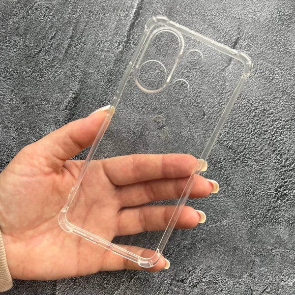 Чехол для Xiaomi Redmi Note 13 4G с защитой камеры противоударный прозрачный силиконовый чехол
