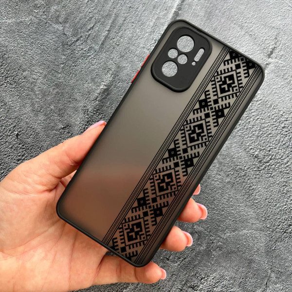 Чохол для Xiaomi Redmi Note 10 4G / Note 10s / Xiaomi Poco M5s з захистом камери з вишиванкою чорна оригінальна