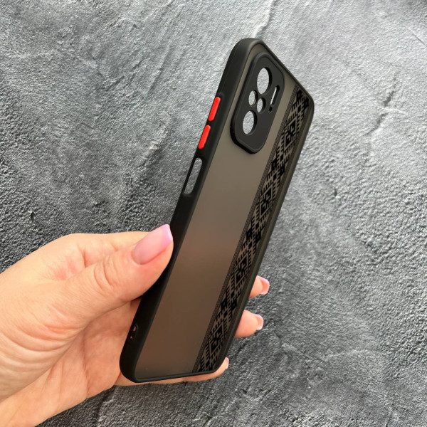 Чохол для Xiaomi Redmi Note 10 4G / Note 10s / Xiaomi Poco M5s з захистом камери з вишиванкою чорна оригінальна