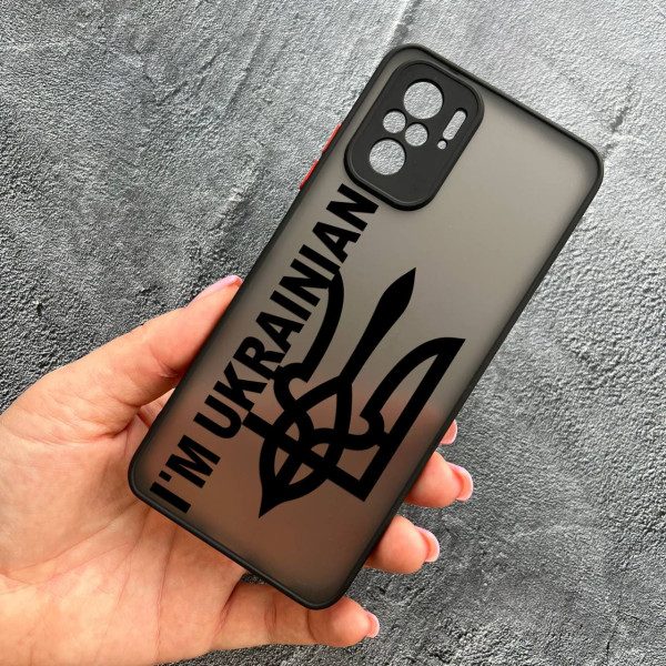 Чехол для Xiaomi Redmi Note 10 4G / Note 10s / Xiaomi Poco M5s патриотический с защитой камеры I`m Ukrainian