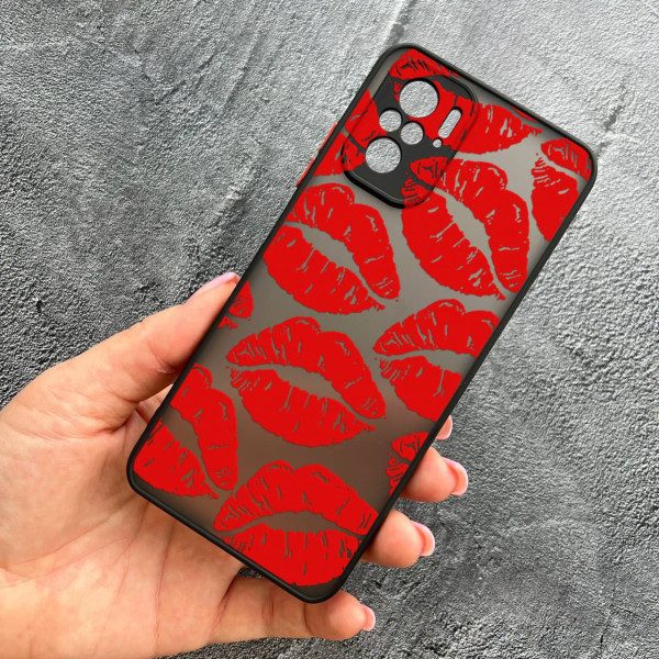Чехол для Xiaomi Redmi Note 10 4G / Note 10s / Xiaomi Poco M5s с защитой камеры с красными губами