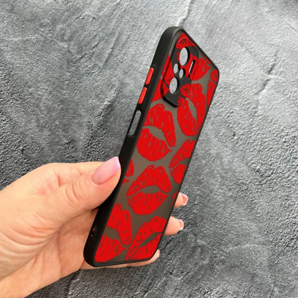 Чехол для Xiaomi Redmi Note 10 4G / Note 10s / Xiaomi Poco M5s с защитой камеры с красными губами