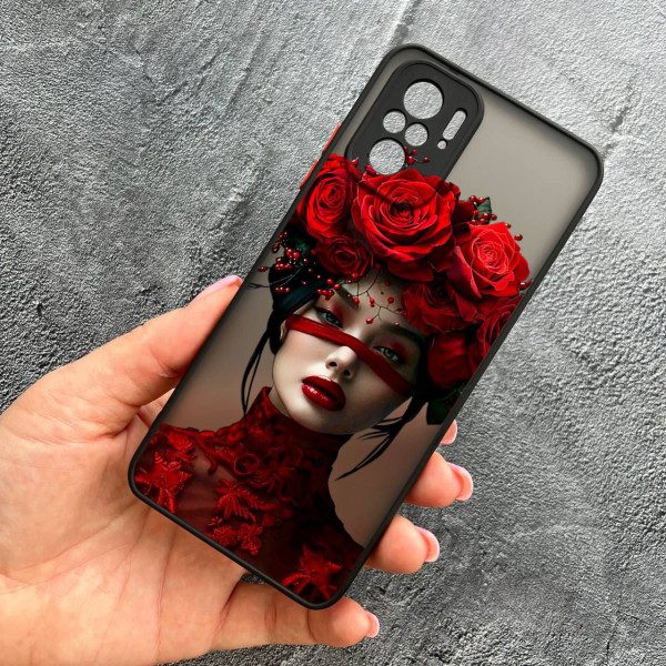 Чохол для Xiaomi Redmi Note 10 4G / Note 10s / Xiaomi Poco M5s з захистом камери з дівчинкою та стрічкою