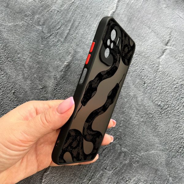 Чохол для Xiaomi Redmi Note 10 4G / Note 10s / Xiaomi Poco M5s з захистом камери з чорною змією