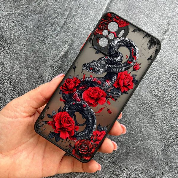 Чохол для Xiaomi Redmi Note 10 4G / Note 10s / Xiaomi Poco M5s з захистом камери з змією в квітах