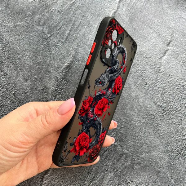 Чохол для Xiaomi Redmi Note 10 4G / Note 10s / Xiaomi Poco M5s з захистом камери з змією в квітах