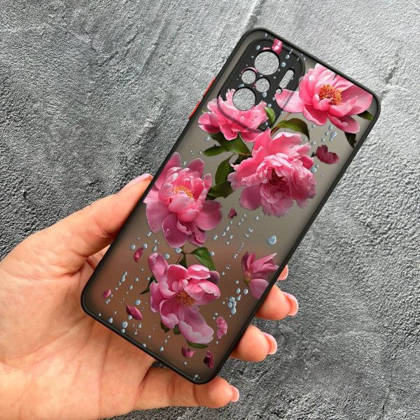 Чохол для Xiaomi Redmi Note 10 4G / Note 10s / Xiaomi Poco M5s з захистом камери з квітами та дощем