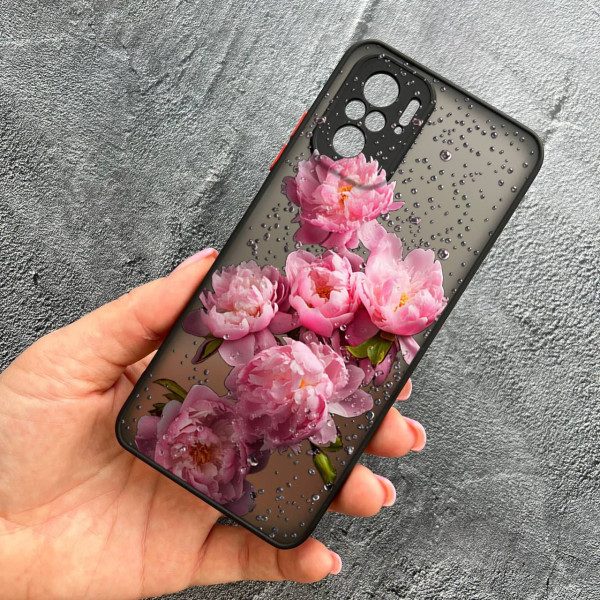 Чохол для Xiaomi Redmi Note 10 4G / Note 10s / Xiaomi Poco M5s з захистом камери з квітами та краплями