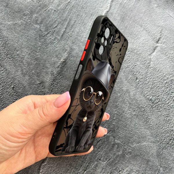 Чехол для Xiaomi Redmi Note 10 4G / Note 10s / Xiaomi Poco M5s с защитой камеры с котом в шляпе
