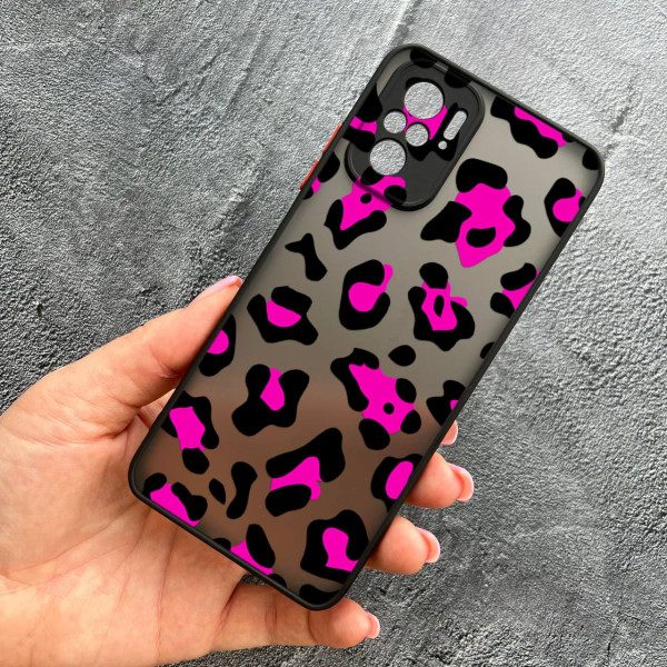 Чохол для Xiaomi Redmi Note 10 4G / Note 10s / Xiaomi Poco M5s з захистом камери з леопардом рожевим