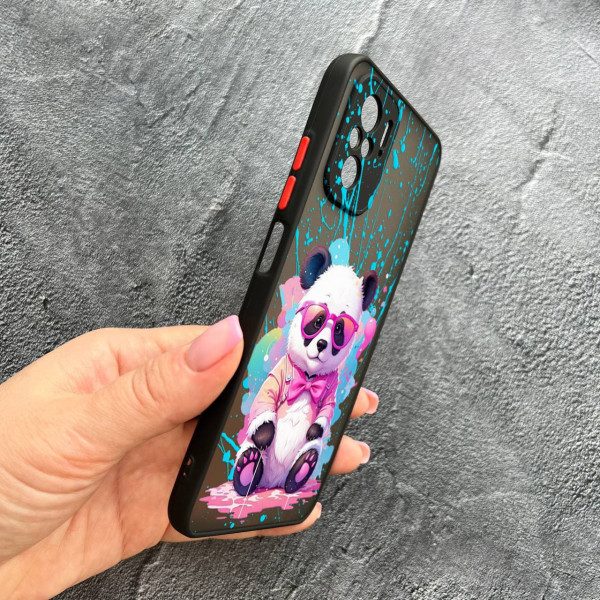 Чехол для Xiaomi Redmi Note 10 4G / Note 10s / Xiaomi Poco M5s с защитой камеры с пандой в очках