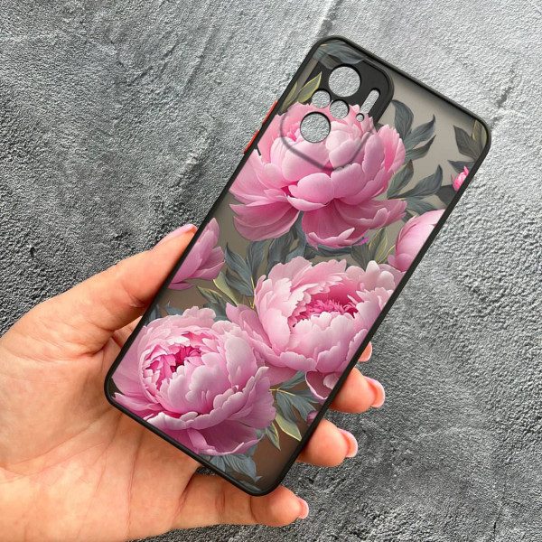 Чохол для Xiaomi Redmi Note 10 4G / Note 10s / Xiaomi Poco M5s з захистом камери з квітами півоніями крупними