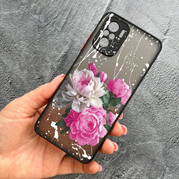 Чохол для Xiaomi Redmi Note 10 4G / Note 10s / Xiaomi Poco M5s з захистом камери з квітами півонії класичні