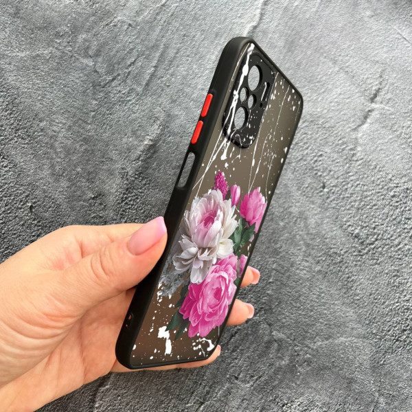 Чохол для Xiaomi Redmi Note 10 4G / Note 10s / Xiaomi Poco M5s з захистом камери з квітами півонії класичні