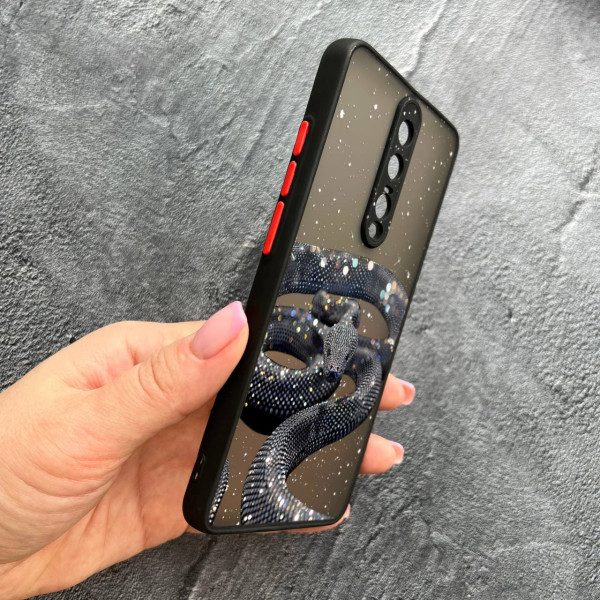 Чехол для Xiaomi Mi 9T / Mi 9T Pro / Redmi K20 / K20 Pro с защитой камеры со змеей с блестками