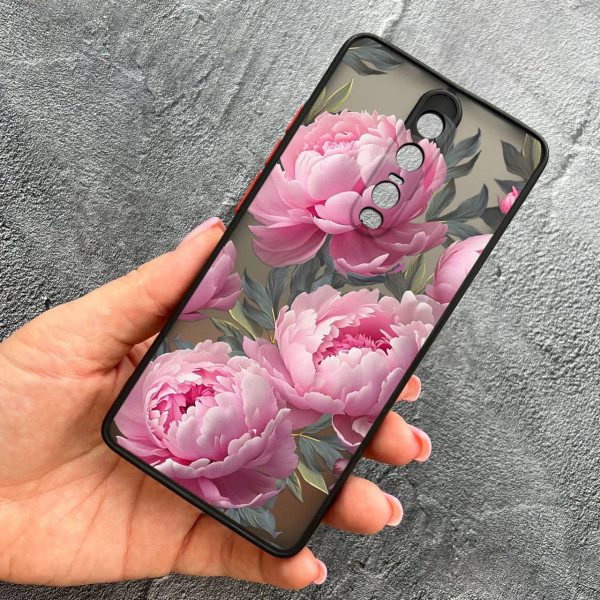 Чехол для Xiaomi Mi 9T / Mi 9T Pro / Redmi K20 / K20 Pro с защитой камеры с цветами пионами крупными