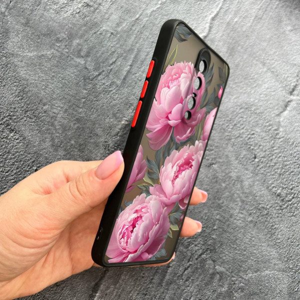 Чехол для Xiaomi Mi 9T / Mi 9T Pro / Redmi K20 / K20 Pro с защитой камеры с цветами пионами крупными