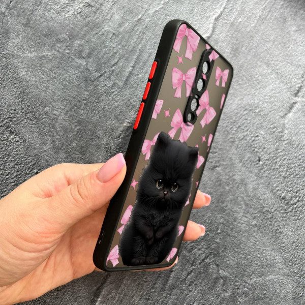 Чехол для Xiaomi Mi 9T / Mi 9T Pro / Redmi K20 / K20 Pro с защитой камеры детский с котом и бантиками