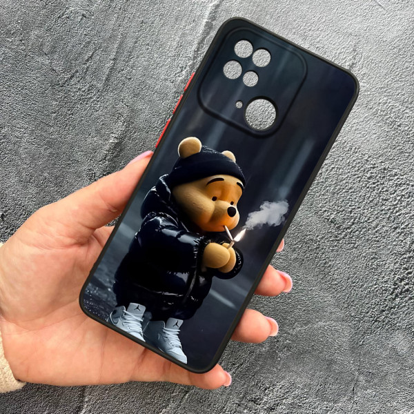 Чохол для Xiaomi Redmi 10С / Xiaomi Poco C40 із захистом камери з ведмедиком Вінні