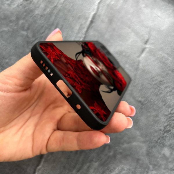 Чехол для Xiaomi Redmi 10С / Xiaomi Poco C40 с защитой камеры с девочкой и цветами