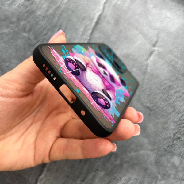 Чехол для Xiaomi Redmi 10С / Xiaomi Poco C40 с защитой камеры с пандой в очках