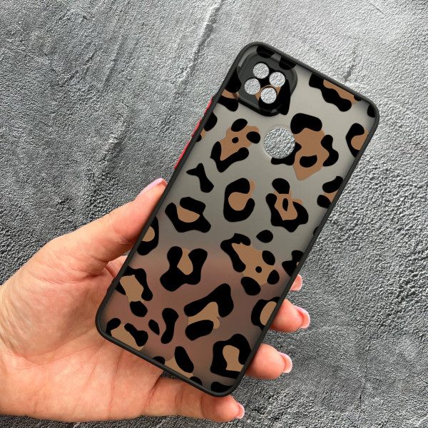 Чехол для Xiaomi Redmi 10A / Redmi 9C с защитой камеры с леопардом шоколадным
