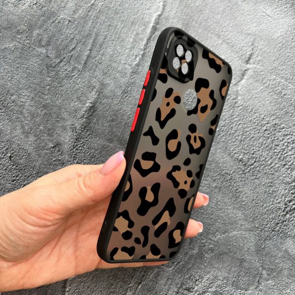 Чехол для Xiaomi Redmi 10A / Redmi 9C с защитой камеры с леопардом шоколадным