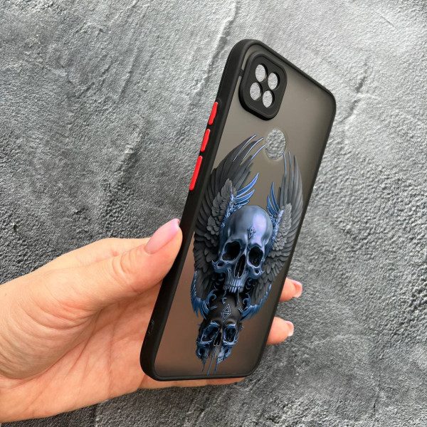 Чохол для Xiaomi Redmi 10A / Redmi 9C з захистом камери з черепом та крилами