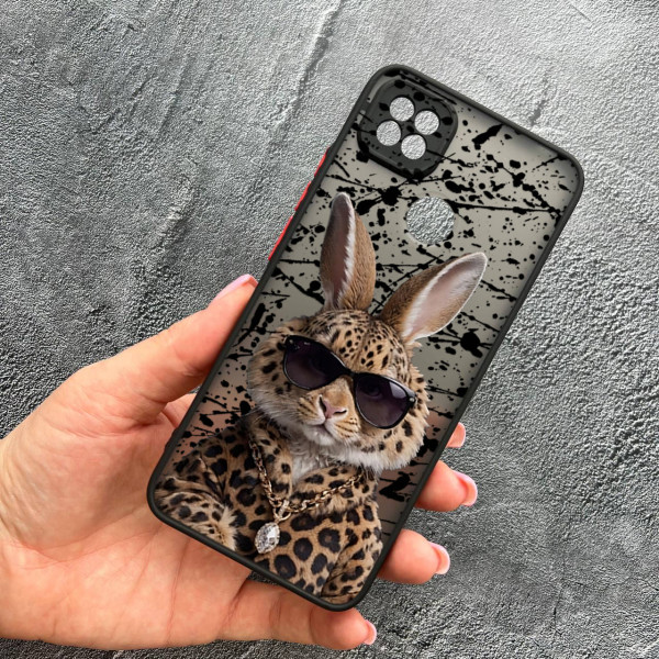 Чохол для Xiaomi Redmi 10A / Redmi 9C з захистом камери з зайцем у леопарді