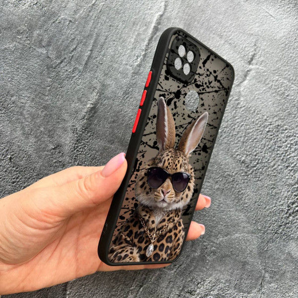 Чохол для Xiaomi Redmi 10A / Redmi 9C з захистом камери з зайцем у леопарді