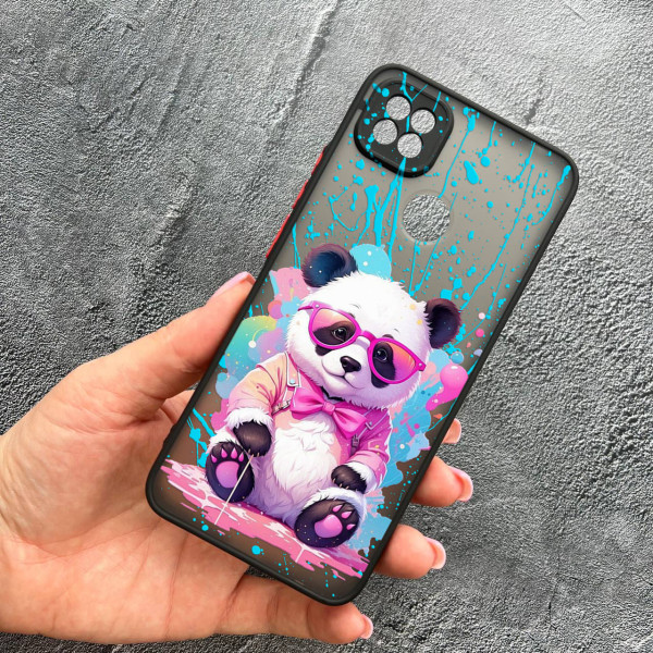 Чохол для Xiaomi Redmi 10A / Redmi 9C з захистом камери з пандою в окулярах