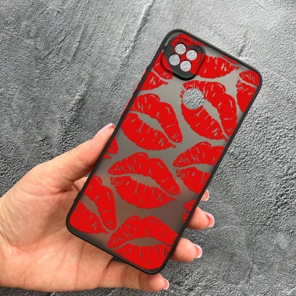 Чохол для Xiaomi Redmi 10A / Redmi 9C з захистом камери з червоними губами