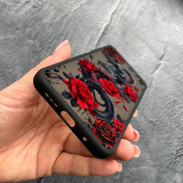 Чехол для Xiaomi Redmi 9T с защитой камеры со змеей в цветах