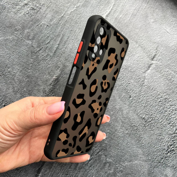 Чохол для Xiaomi Redmi 9T з захистом камери з леопардом шоколадним