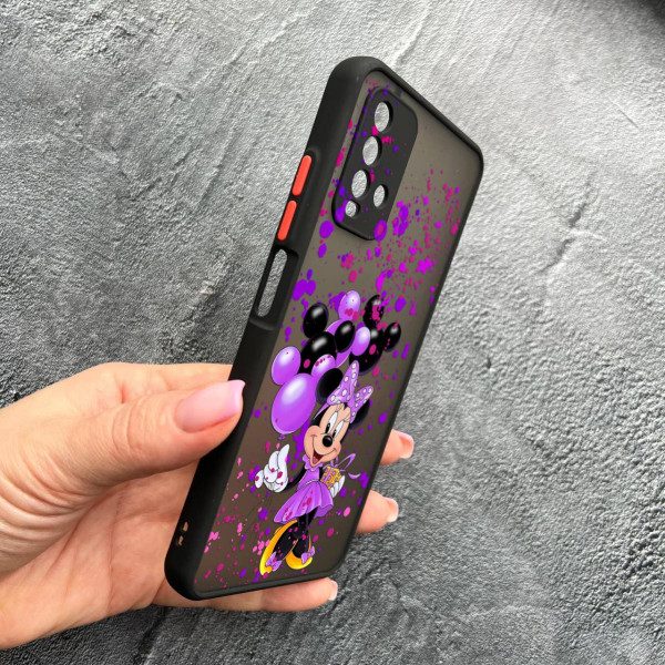Чехол для Xiaomi Redmi 9T с защитой камеры детский с Минни Маус и воздушными шариками