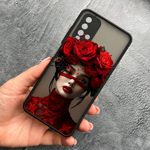 Чохол для Xiaomi Redmi 9T з захистом камери з дівчинкою та стрічкою