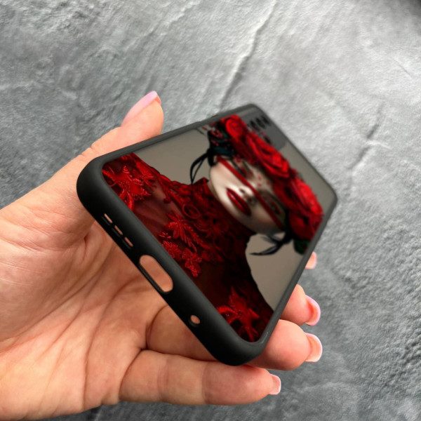 Чехол для Xiaomi Redmi 9T с защитой камеры с девочкой и лентой